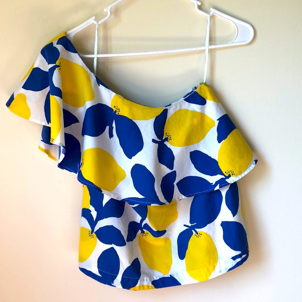One shoulder ruffle top - S
